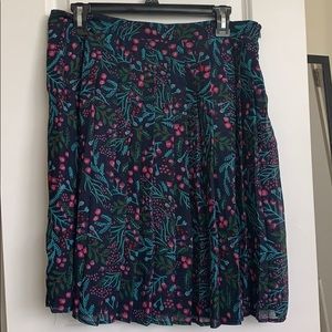 Navy blue patterned ModCloth label skirt